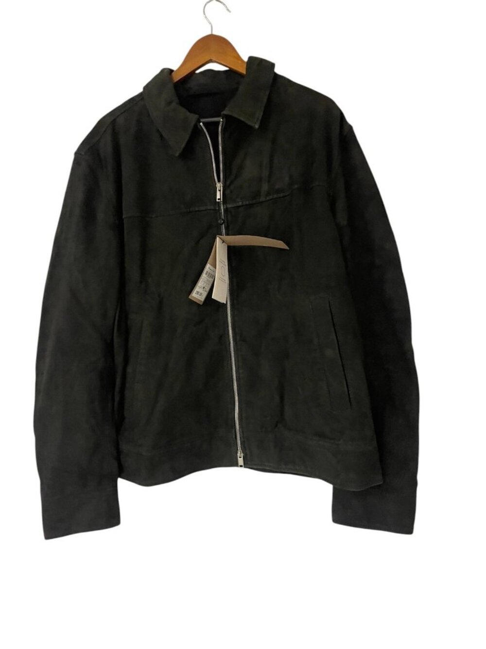 Massimo Dutti Suede Leather Bomber Jacket Coat Mens XL Black 3304/552 NWT